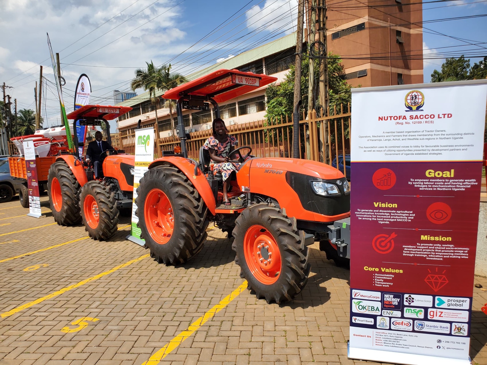 NUTOFA receives a tractor and implement fleet from the Microfinance Support Centre